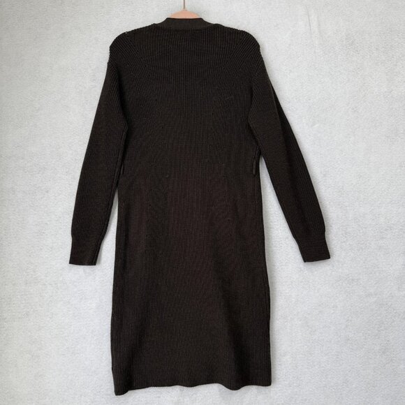 Athleta Sweater Womens Small Brown Long Open Front Knit Cardigan Pockets - Picture 6 of 11